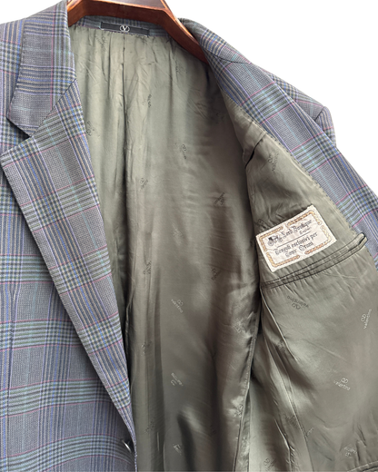 Valentino Uomo Vintage Checked Wool Blazer size 52