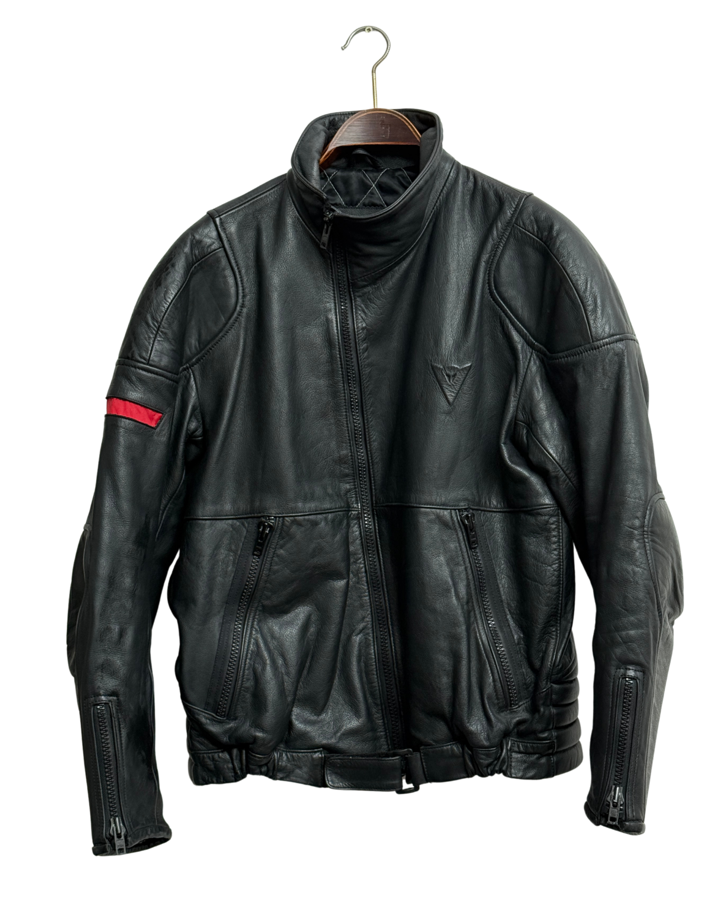 Dainese Vintage Padded Leather Motorcycle Jacket in Black Mens IT 52