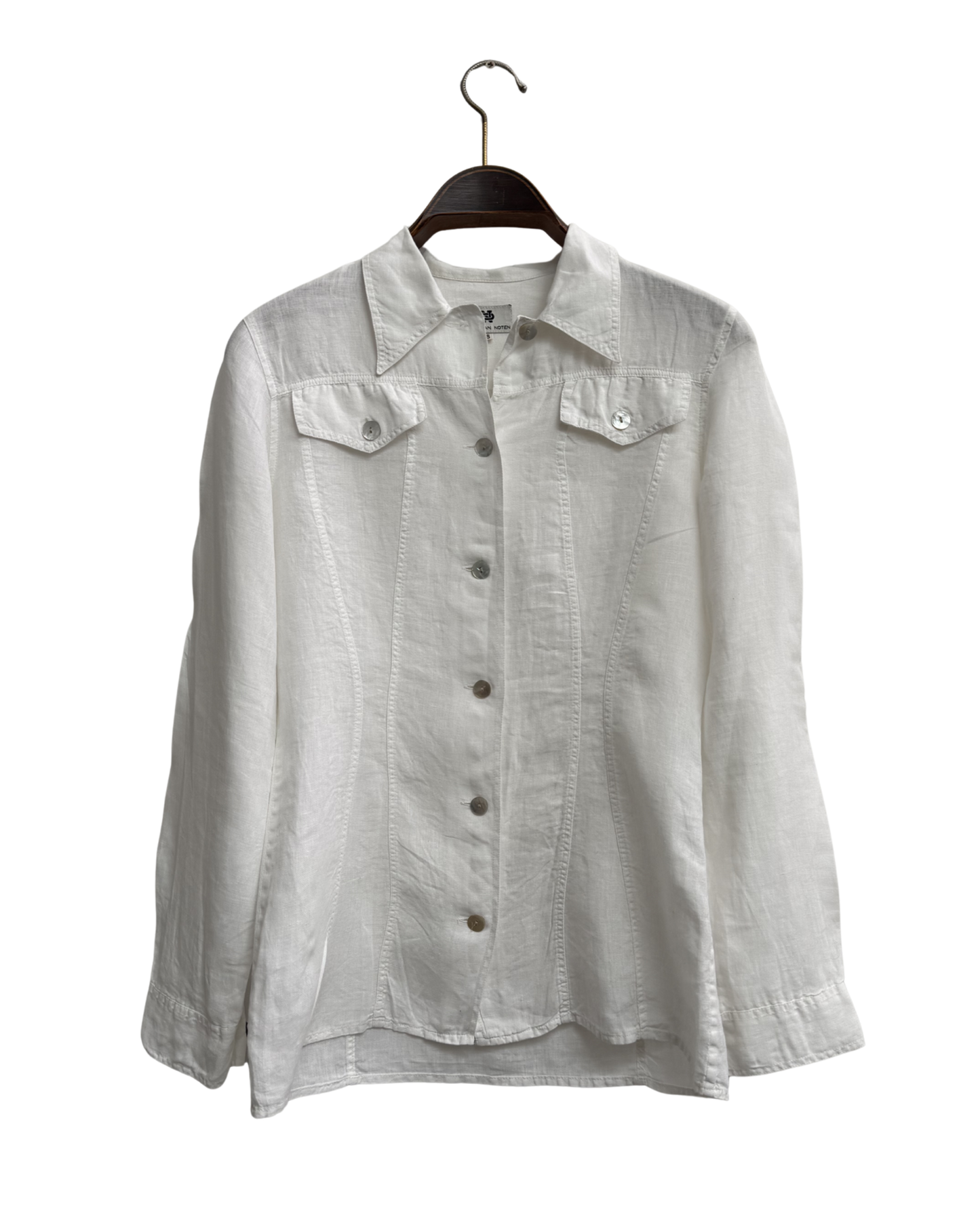 Dries Van Noten Vintage 90s White Linen Shirt Womens M
