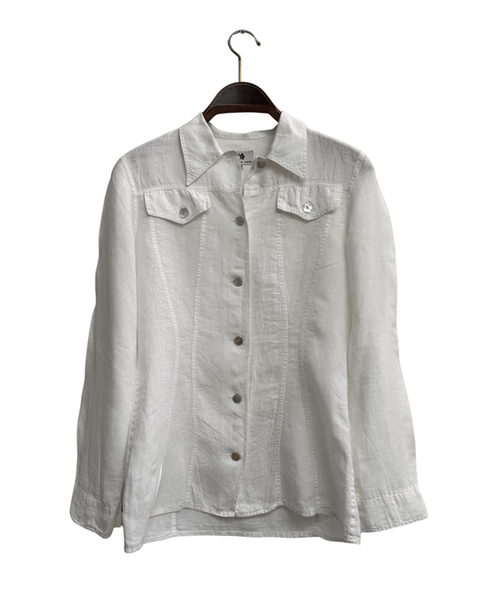 Dries Van Noten Vintage 90s White Linen Shirt Womens M