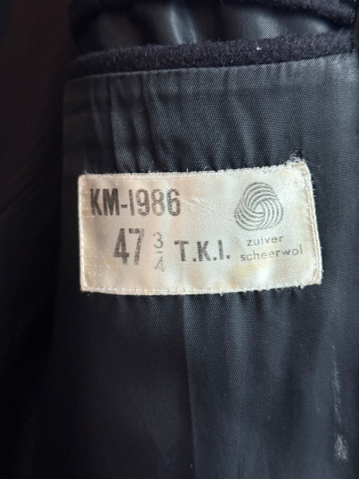 Koninklijke Marine vintage 1986 black wool double-breasted officers coat size L