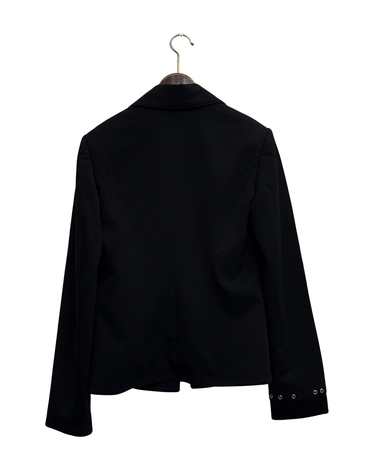 Dirk Bikkembergs Early 2000s Black Fitted Blazer Eyelet Cuffs IT 46 Women