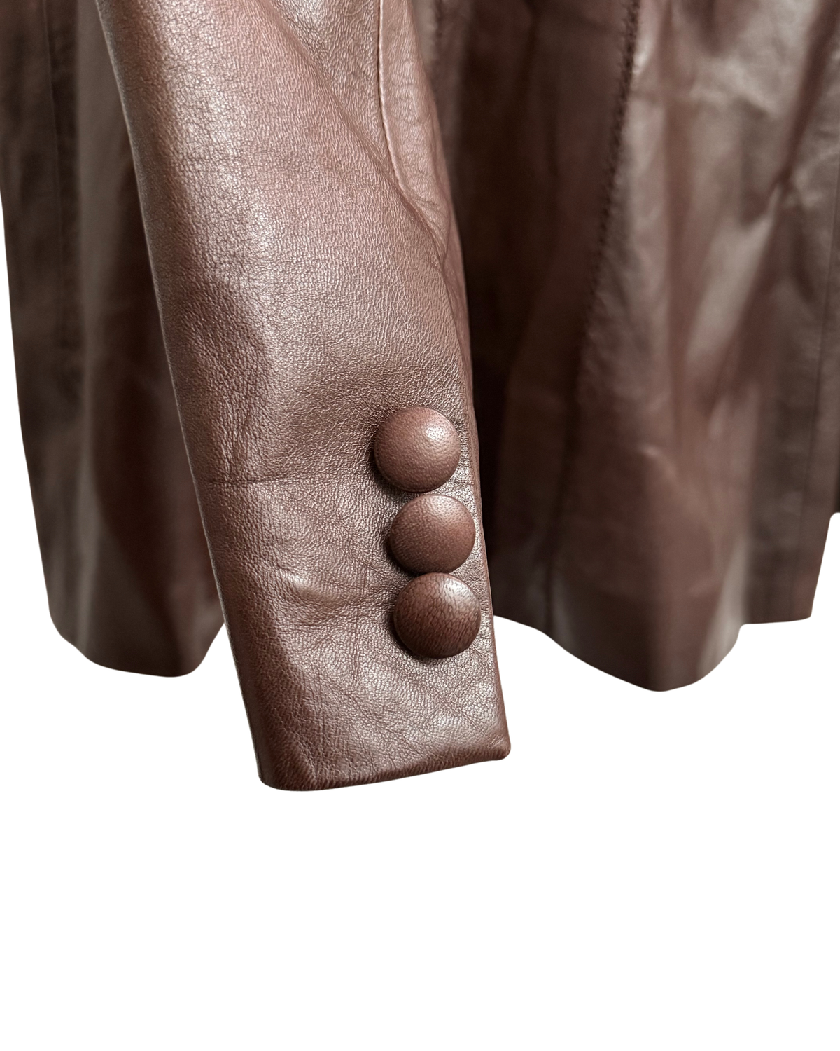 Plein Sud Paris Chocolate Brown Leather Blazer Jacket, IT 44, Women