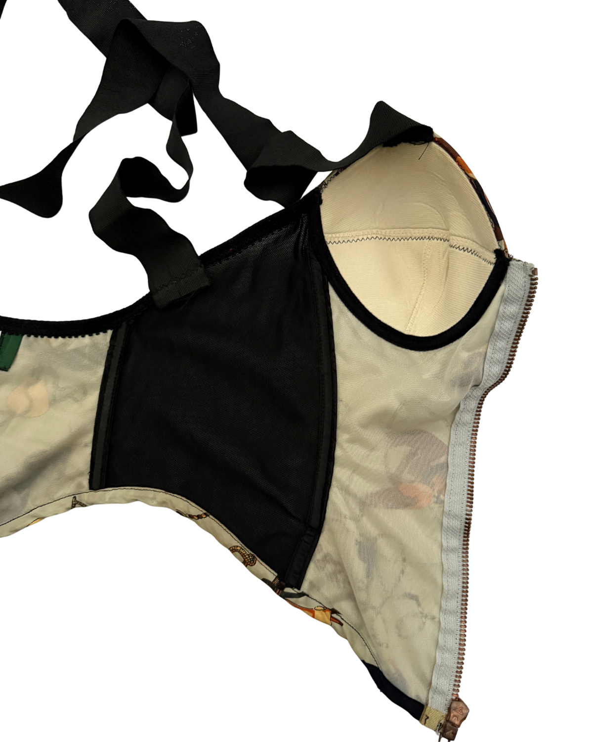 Junior Gaultier by Jean Paul Gaultier printed zip corset top, Spring/Summer 1991