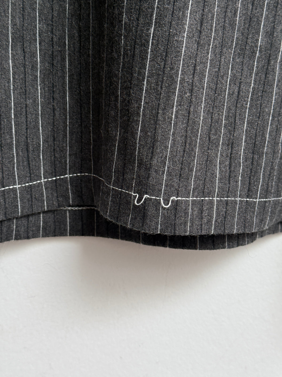 FW 92/93 Junior Gaultier pinstripe photograph-print top, size L