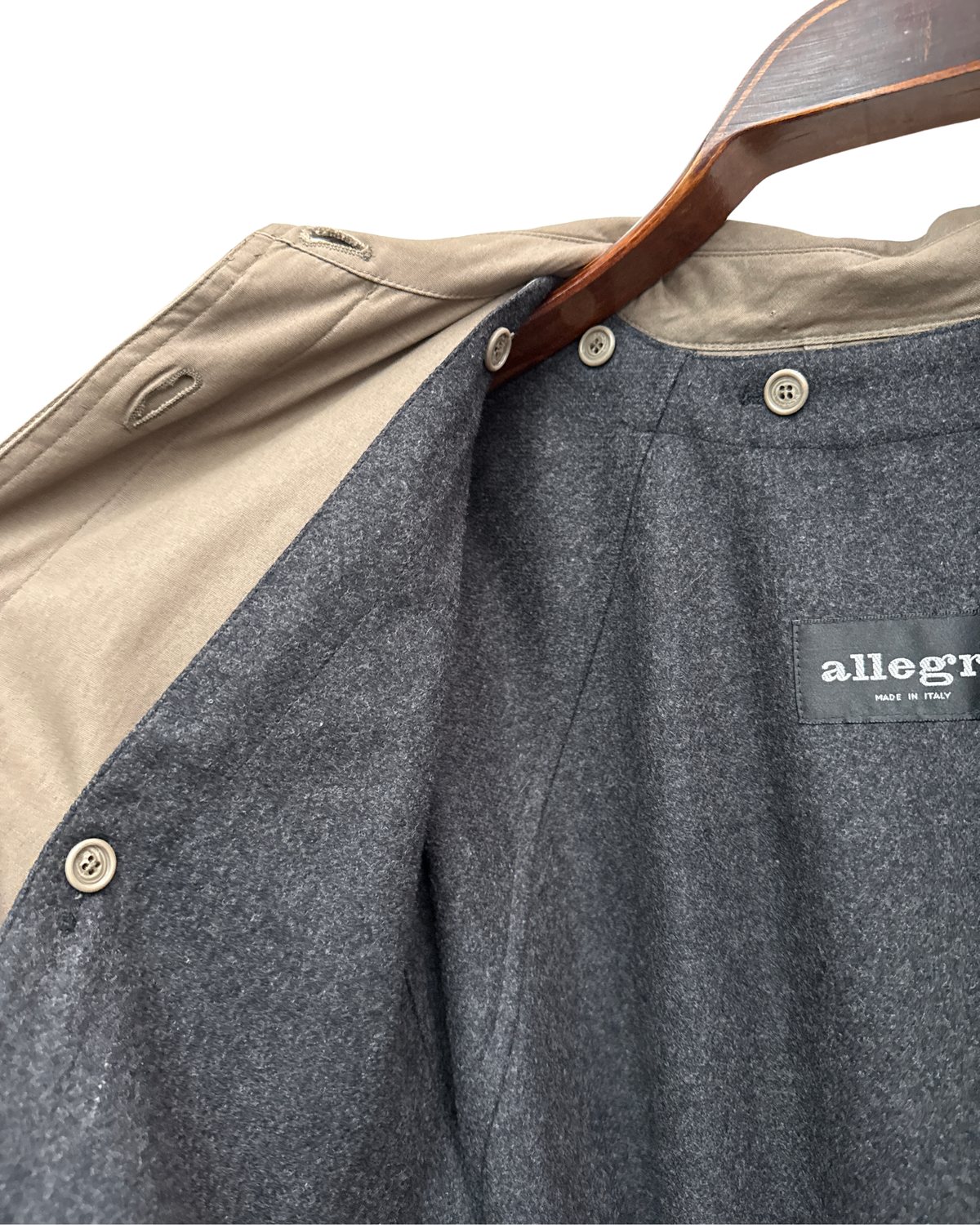 Allegri Long Cotton Trench Removable Liner Est. 56 Men