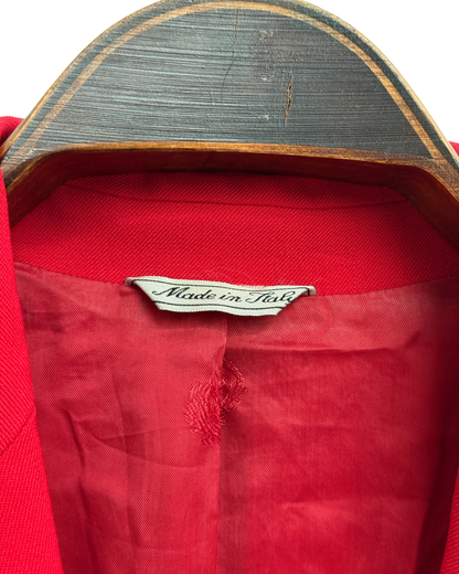 Gianni Versace Couture Vintage Early 90s Red Blazer Medusa Buttons Made in Italy Size 38