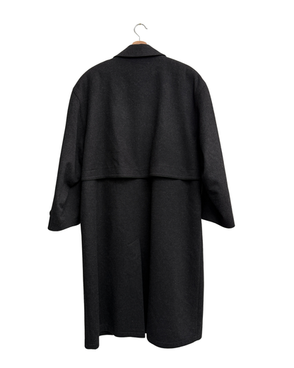 Steinbock Tyrol Austria Dark Charcoal Virgin Wool Loden Coat with Shoulder Cape, Size 56, Men