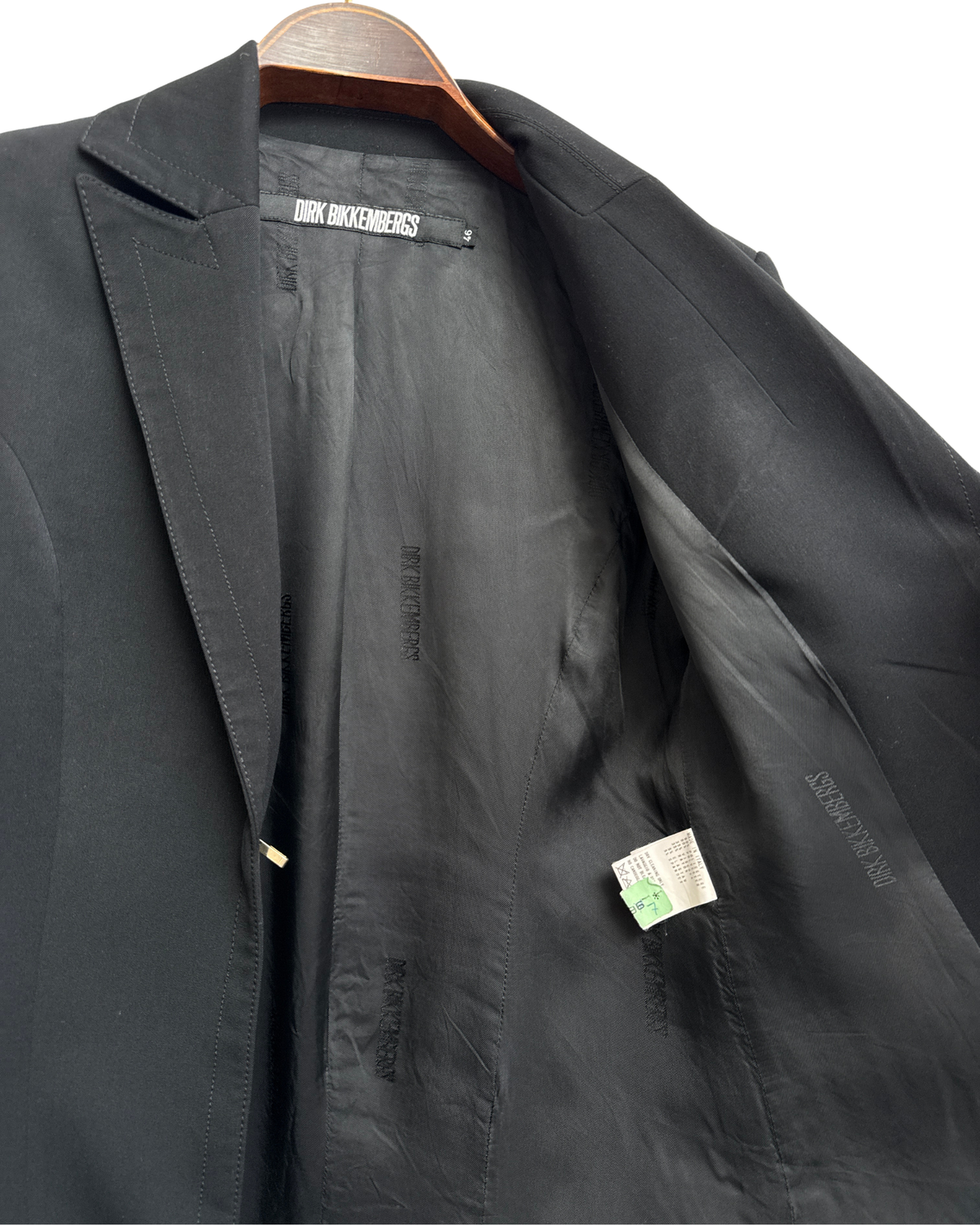 Dirk Bikkembergs Early 2000s Black Fitted Blazer Eyelet Cuffs IT 46 Women
