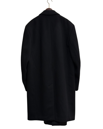 Vintage 80s Ritari Coat Black Pure Wool Long Overcoat, IT 54, Men