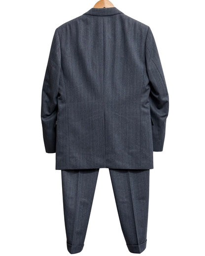 Vintage Burberrys 3-Piece Navy Pinstripe Wool Suit Size 46