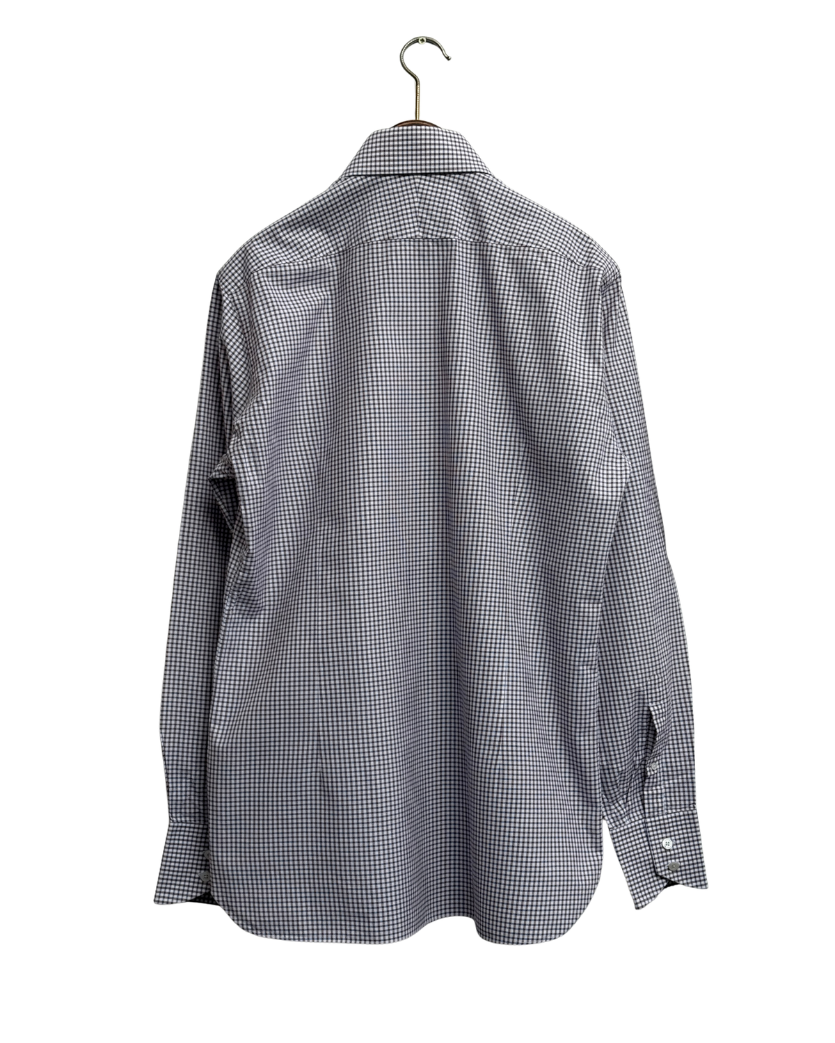 Tom Ford Aubergine Gingham Cotton Tab Collar Shirt, Men's IT 42