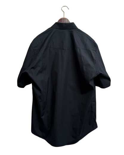 Thierry Mugler Vintage Black Cotton Snap Shirt Size L