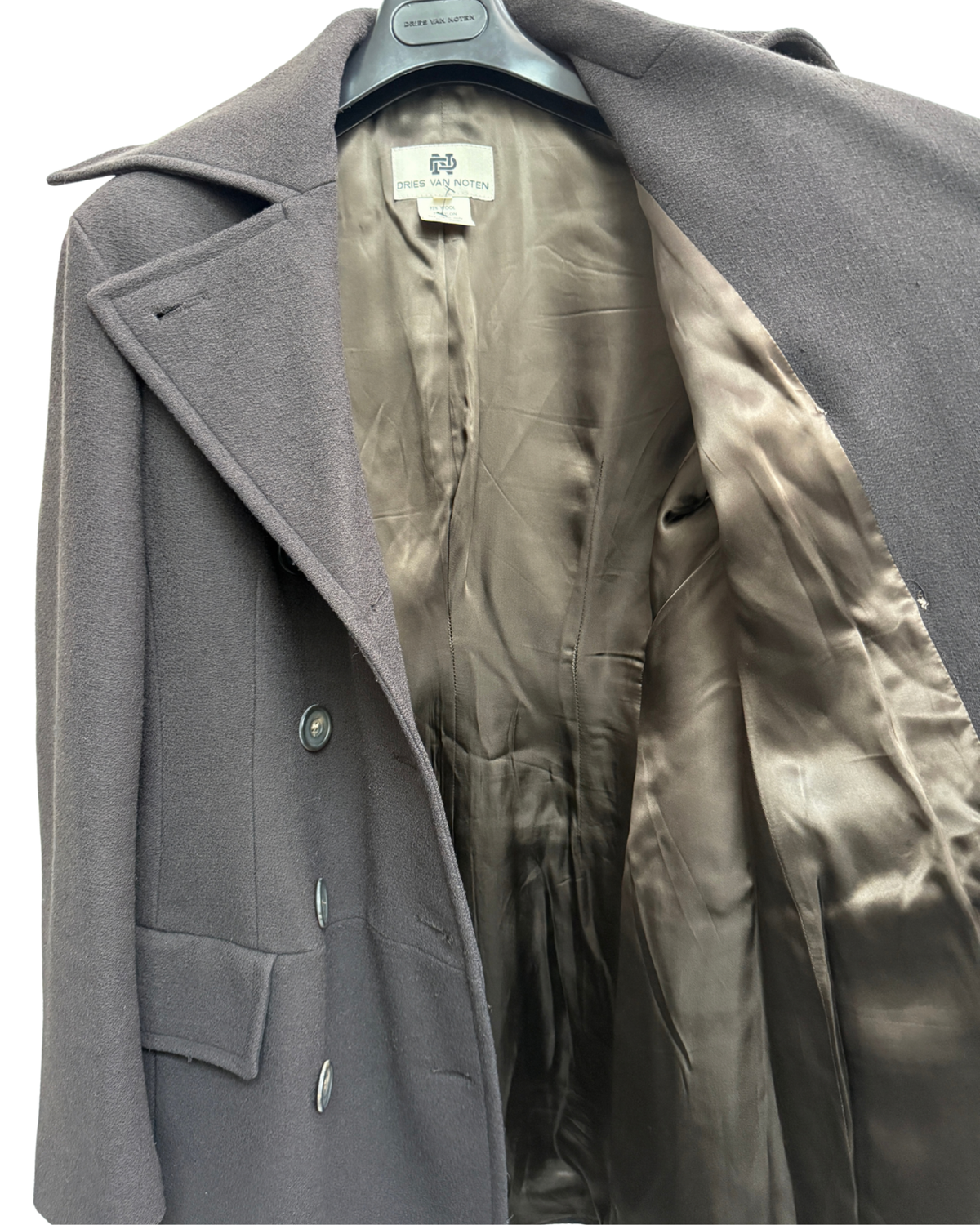Dries van Noten black wool peacoat, mid 1990s size 40