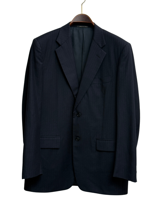 Corneliani Pinstripe Navy Wool Blazer Size 50