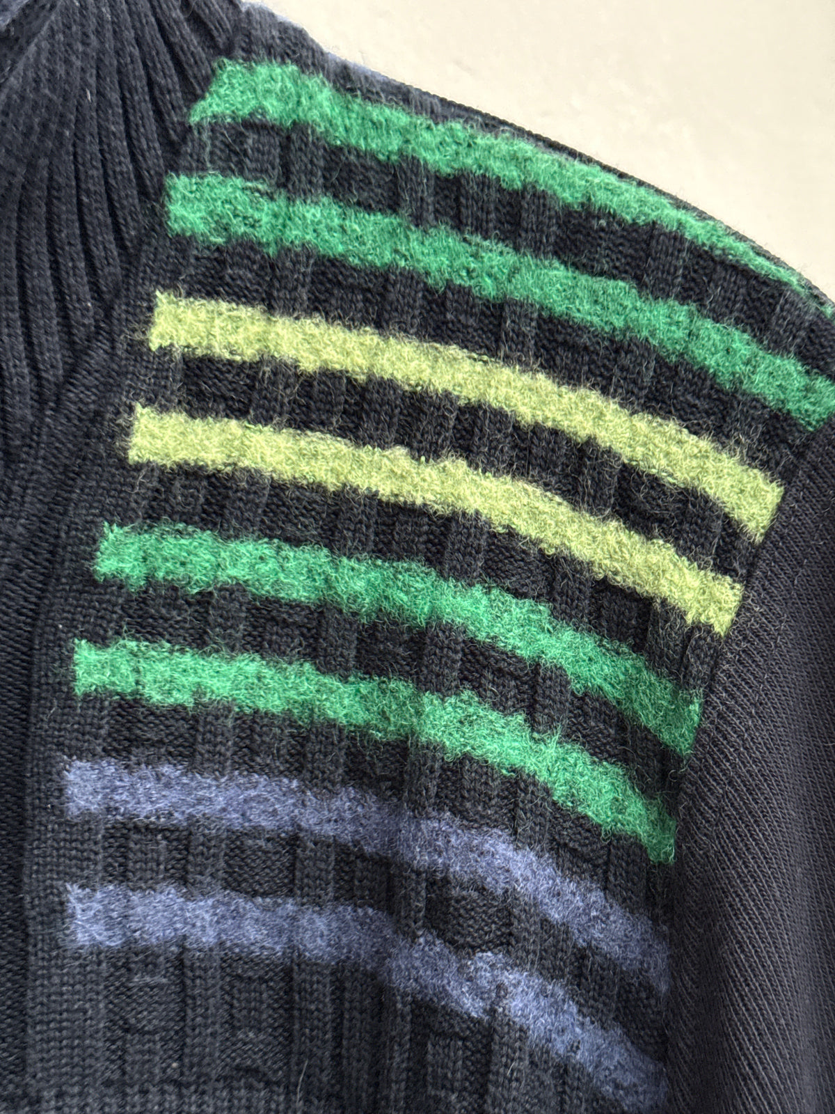 Carlo Colucci Striped Quarter Zip Sweater M Men