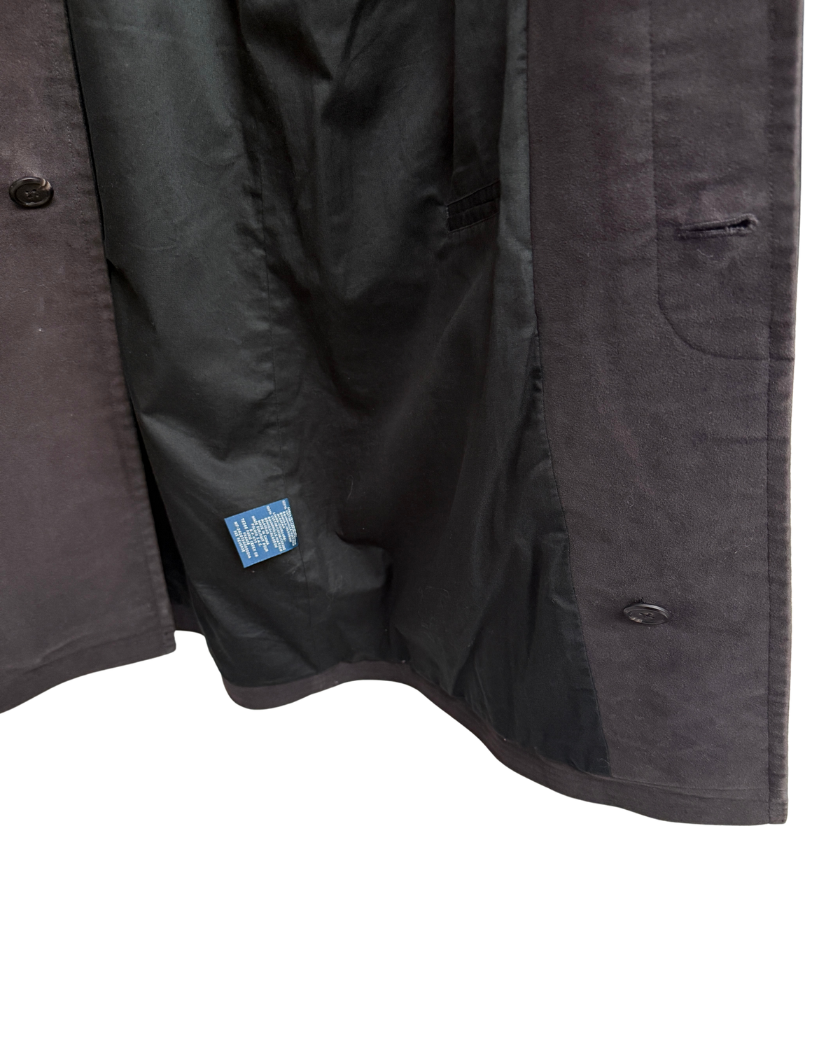 Polo Ralph Lauren long coat in dark grey washed cotton Men's S