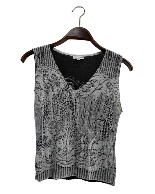 Dries Van Noten 1999 Archive Machine Lace Knit Top Size M