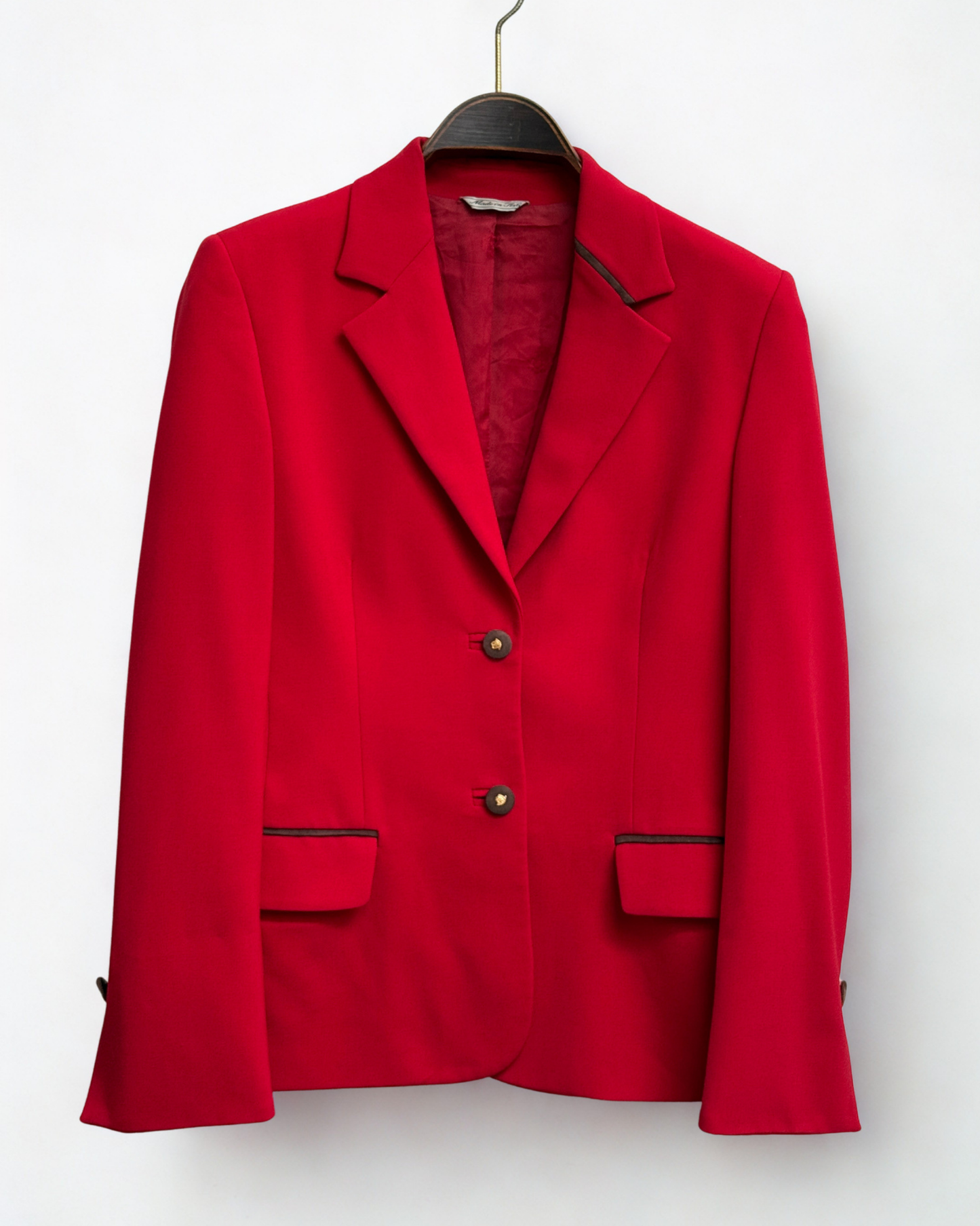 Gianni Versace Couture Vintage Early 90s Red Blazer Medusa Buttons Made in Italy Size 38