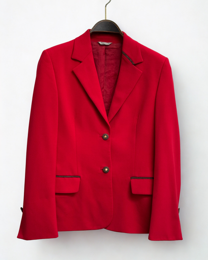 Gianni Versace Couture Vintage Early 90s Red Blazer Medusa Buttons Made in Italy Size 38