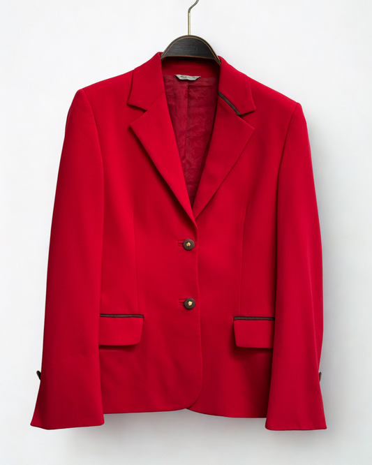 Gianni Versace Couture Vintage Early 90s Red Blazer Medusa Buttons Made in Italy Size 38