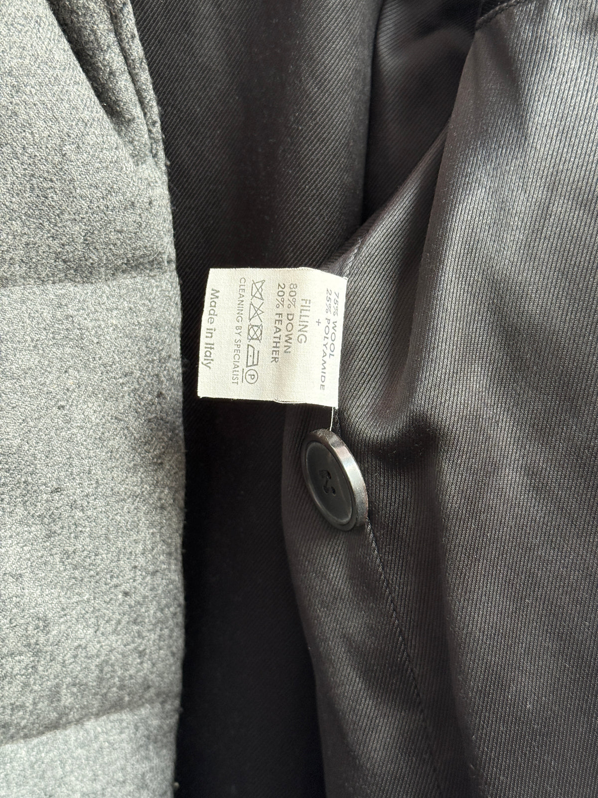 Dries van Noten grey wool down-filled peacoat, Fall 2009
