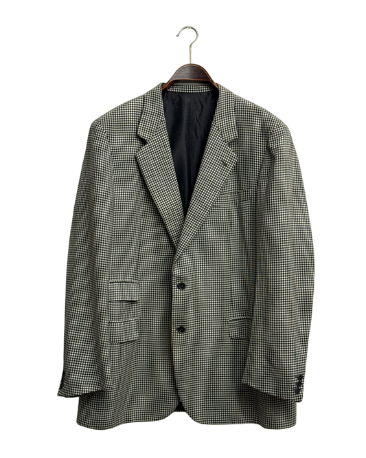 Brioni Vintage Wool Beige & Black Houndstooth Blazer Size 54