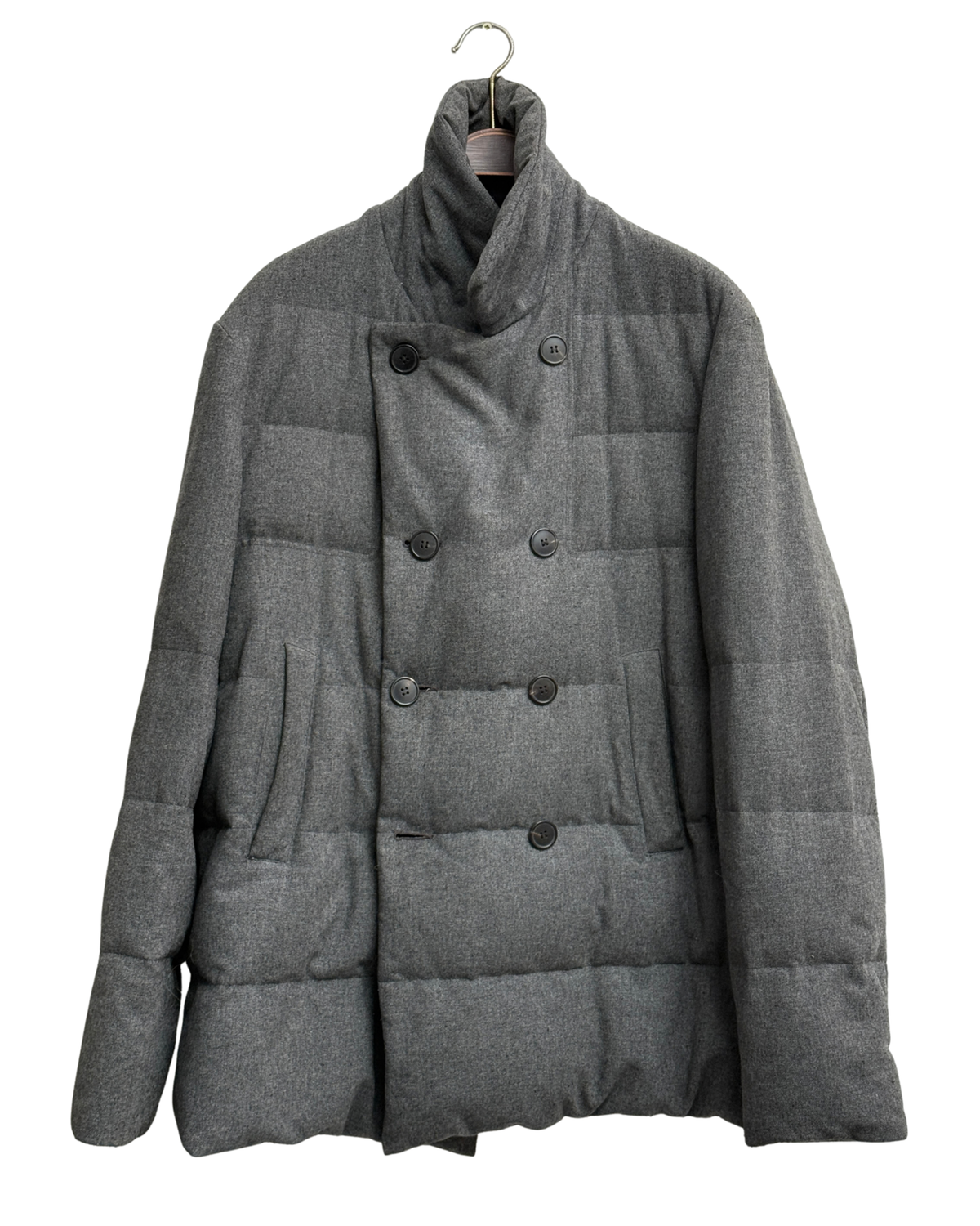 Dries van Noten grey wool down-filled peacoat, Fall 2009