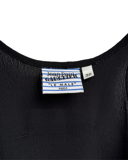 90’s Jean Paul Gaultier "Le Male" racerback slip dress with tiered ruffle hem, FR 38