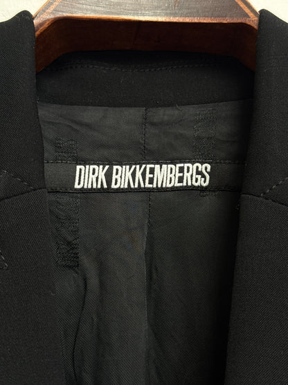 Dirk Bikkembergs Early 2000s Black Fitted Blazer Eyelet Cuffs IT 46 Women