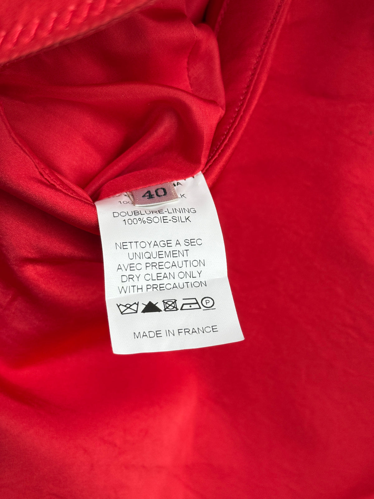 2010 ete Lanvin runway dress, red silk, asymmetric ruffle, 40 FR