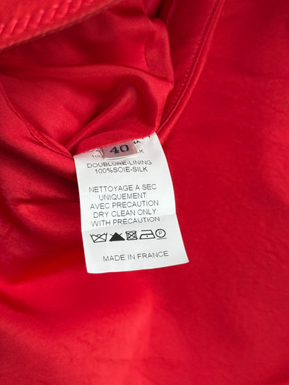 2010 ete Lanvin runway dress, red silk, asymmetric ruffle, 40 FR