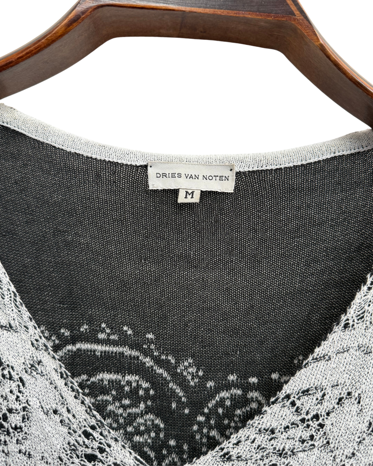 Dries Van Noten 1999 Archive Machine Lace Knit Top Size M