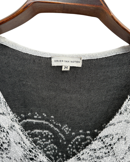 Dries Van Noten 1999 Archive Machine Lace Knit Top Size M