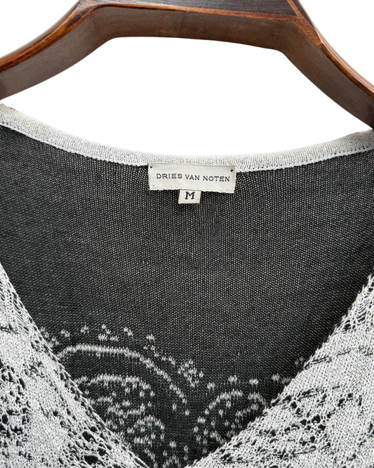 Dries Van Noten 1999 Archive Machine Lace Knit Top Size M