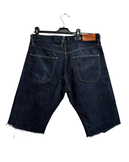 Acne Jeans MOC RAW Selvedge Denim Cut-Off Shorts Dark Indigo Size 32