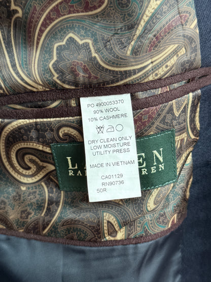 Lauren Ralph Lauren Navy Wool Cashmere Blazer size 54