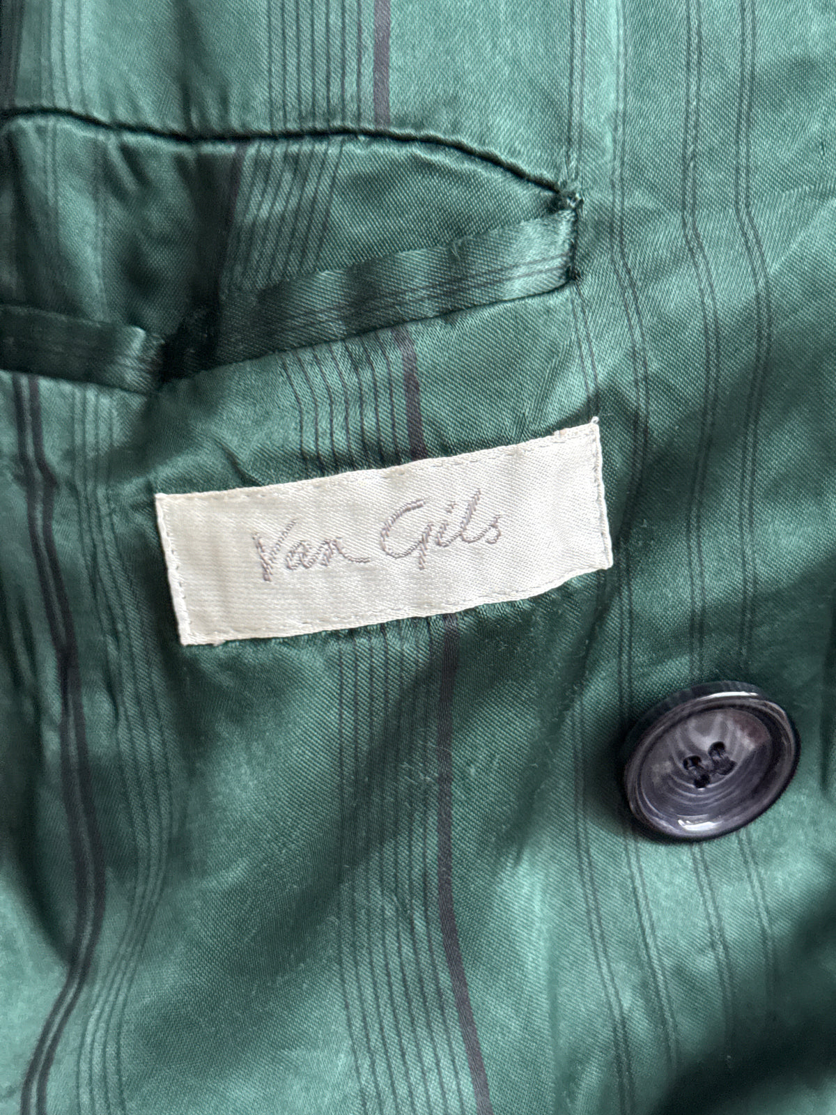 Van Gils Navy Wool Overcoat Belted Batwing Est. 58 Men
