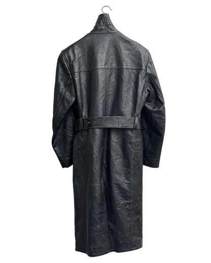 Verha Amsterdam Vintage Leather Trench Coat Black 1950s Size L