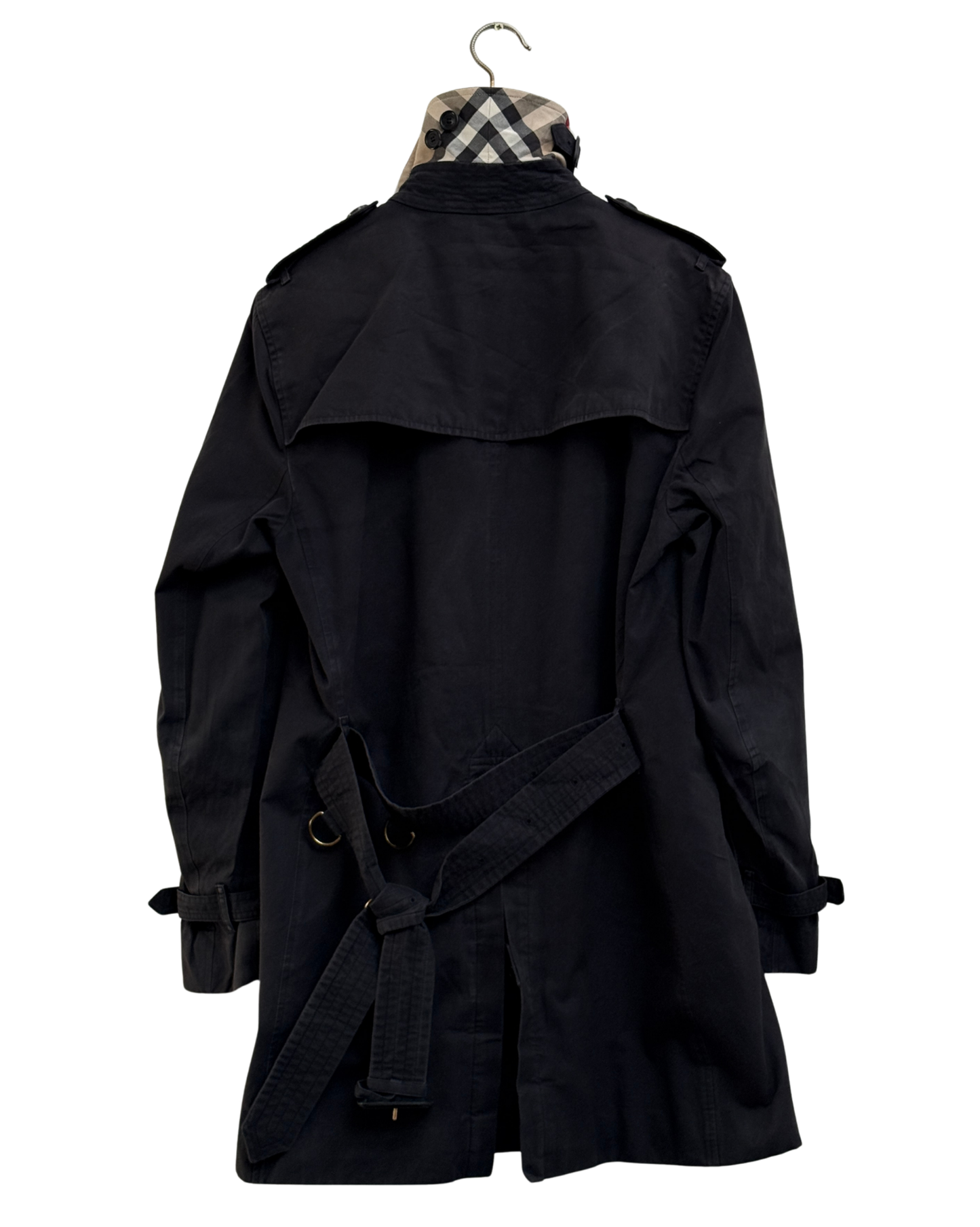 Burberry The Kensington Black Cotton Trench Coat Mens M