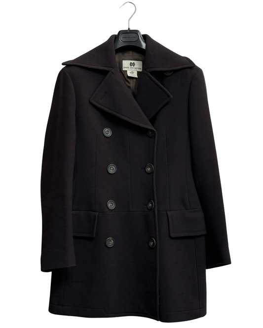 Dries van Noten black wool peacoat, mid 1990s size 40