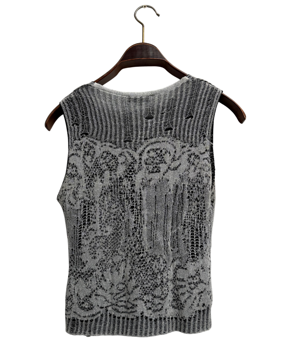 Dries Van Noten 1999 Archive Machine Lace Knit Top Size M