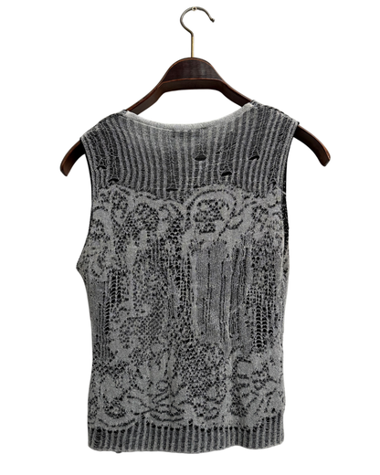 Dries Van Noten 1999 Archive Machine Lace Knit Top Size M
