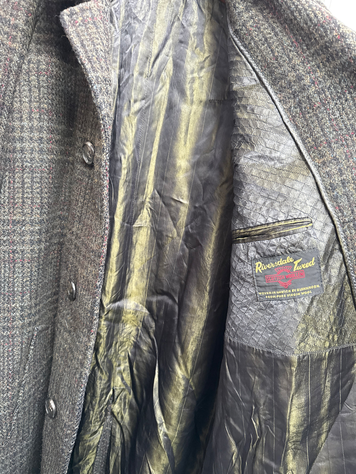 Wenting Vintage Riverdale Tweed Overcoat Batwing Est. 56 Men