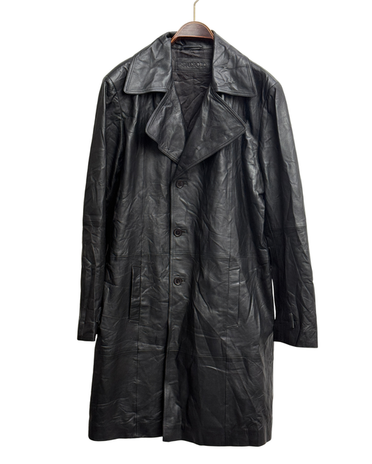 Studio ID Black Lamb Leather Long Coat XL