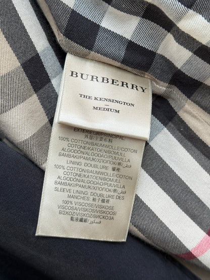 Burberry The Kensington Black Cotton Trench Coat Mens M