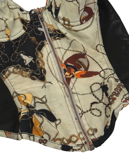 Junior Gaultier by Jean Paul Gaultier printed zip corset top, Spring/Summer 1991