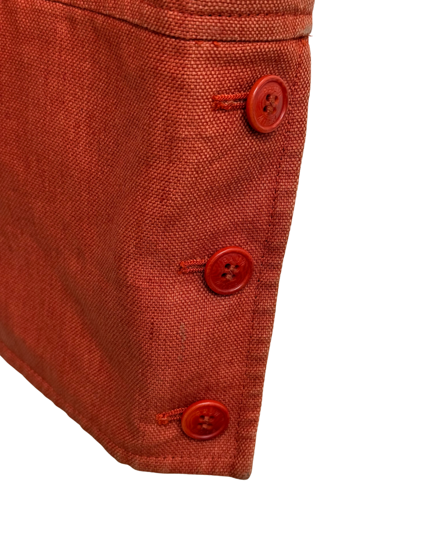 Pauw Amsterdam Linen Military Jacket Rust Terracotta Cupro Lining Size 4 Made in Europe