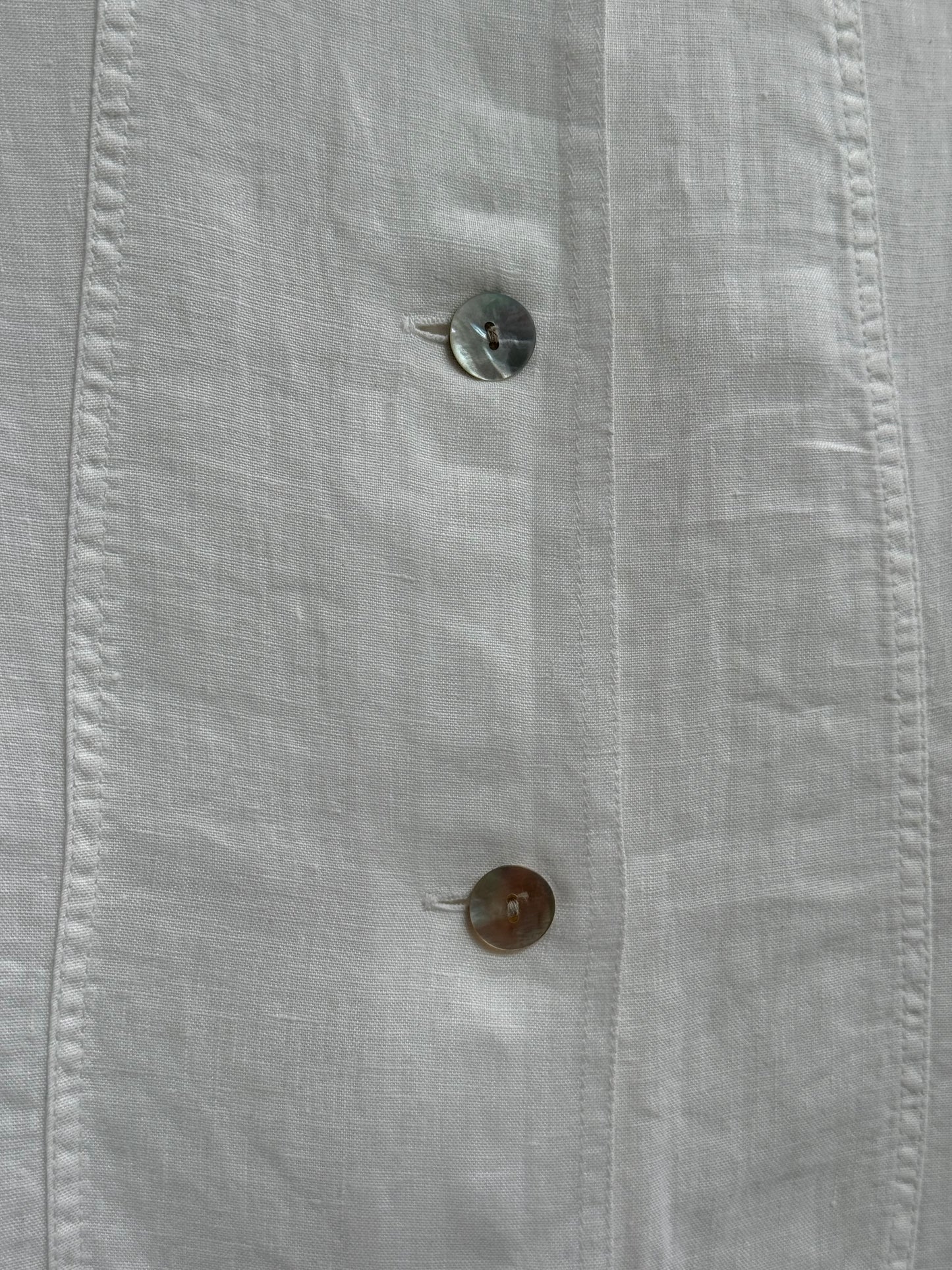 Dries Van Noten Vintage 90s White Linen Shirt Womens M