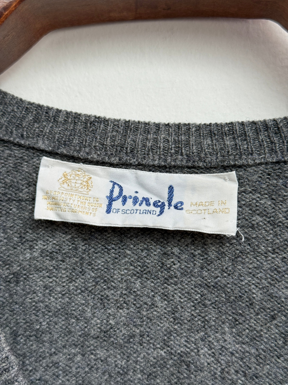 Pringle of Scotland Vintage Diamond Knit V Neck Sweater L/XL Men